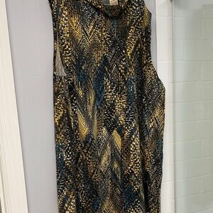 Faded Glory Black and Gold Patterned Top